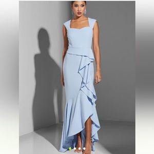 Adrianna Papell Light Blue Maxi Dress